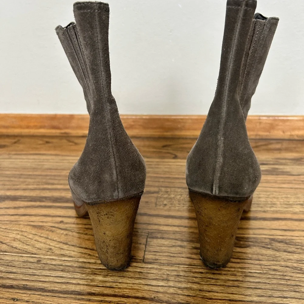 Prada Chelsea Suede Heeled Boots - Picture 12 of 16